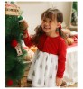 Hot selling holiday girls dresses red and green prints Christmas tree baby clothes