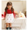 Hot selling holiday girls dresses red and green prints Christmas tree baby clothes