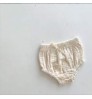 Comfortable wear cotton newborn baby short harem pants organic cotton baby lounge ruffle bloomer bummies