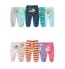 5 pieces set newborn infant random design cartoon print trousers wrap foot winter baby cotton pants