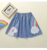 NEW newborn Fashion summer cute kid baby girl loose denim skirt rainbow cartoon print colorful skirts clothes girls Casual Skirt