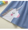 NEW newborn Fashion summer cute kid baby girl loose denim skirt rainbow cartoon print colorful skirts clothes girls Casual Skirt