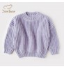 Baby Sweater 100% Organic Cotton Chunky Knits Sweaters For Baby Sustainable Kids Pullover Knit Yarn Toddler Crew Neck Baby Knitwear