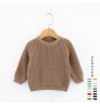2022 Hot Sale 100% Cotton Custom Chunky Knit Oversized Brown Knitted Newborn Baby Jumper Sweater Kids Pullover Baby Sweaters