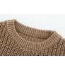2022 Hot Sale 100% Cotton Custom Chunky Knit Oversized Brown Knitted Newborn Baby Jumper Sweater Kids Pullover Baby Sweaters