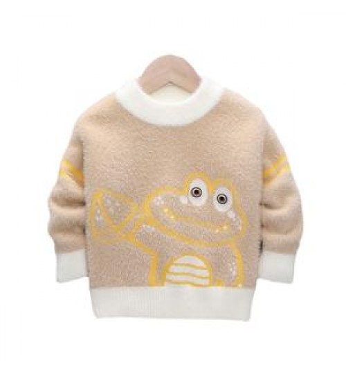 wholesale baby sweater Imitate mink velvet autumn and winter new thickened jumper baby boys' sweaters baby sweaters