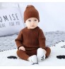 Wholesale custom boutique baby clothes 3 piece set baby sweaters boy chunky crochet knit designs soft winter