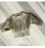 INS Girls Sweater Infant Pullover Long Sleeve 100% organic cotton chunky Crew neck baby knits sweaters