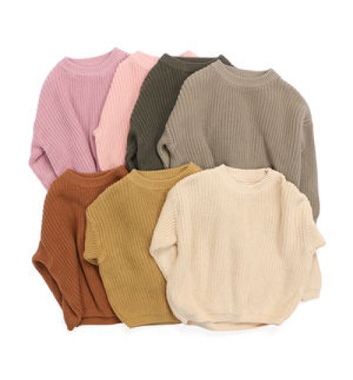 In Stock Solid Warm Winter And Autumn Baby Knitted Wholesale Children Sweater