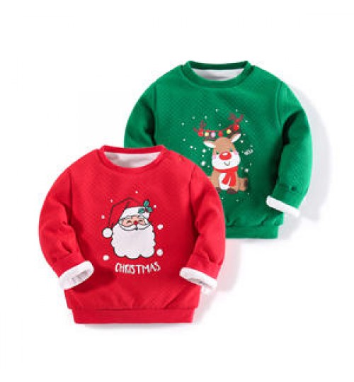 Autumn Winter Christmas Baby Clothes Loose Fleece Sweater Long Sleeve Boys Baby Cute Sweater