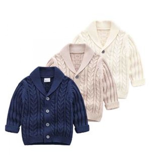 Autumn Winter Infant Toddler Ribbed Clothing Kid Casual Cardigan Children Knit Clothes Babi Girl Boy Baby Sweaters