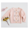 Factory Custom Wholesale baby sweater cotton hand made embroidery flower baby girl sweaters