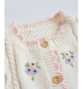 Factory Custom Wholesale baby sweater cotton hand made embroidery flower baby girl sweaters