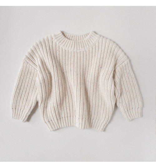 AW22 OEM Custom Boy Girls Baby Knitted Sweaters Children Jumper Warm Chunky Knit Ruffle Baby Sweater