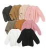 Autumn And Winter Cotton Pullover Boutique Plain Keep Warm Baby Girls Knitted Pullover Toddler Sweaters