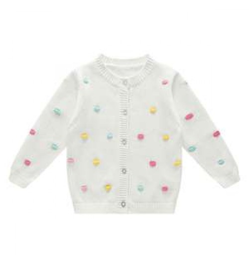 Baby Cotton Cardigan Sweater Baby Girl / Boy White Sweater