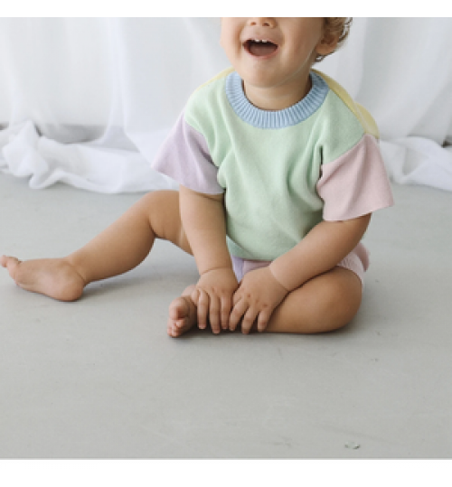 Latest custom Child 100% cotton baby sweater sets knitwear multi color