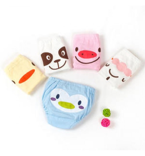 5PCS Cartoon Baby Washable diaper Waterproof Cloth Diaper Nappies Cotton Reusable diaper Baby Training Panties Baby Underwear