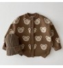 2022 New Baby Bear Cardigan Autumn Winter Baby Knit Clothes Cute Cartoon New Born Baby Sweaters