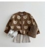 2022 New Baby Bear Cardigan Autumn Winter Baby Knit Clothes Cute Cartoon New Born Baby Sweaters