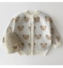 2022 New Baby Bear Cardigan Autumn Winter Baby Knit Clothes Cute Cartoon New Born Baby Sweaters
