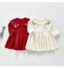 OEM service Baby girl warm dress knitted embroidered princess sweater dress newborn baby clothes embroided sweater