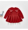 OEM service Baby girl warm dress knitted embroidered princess sweater dress newborn baby clothes embroided sweater