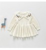 OEM service Baby girl warm dress knitted embroidered princess sweater dress newborn baby clothes embroided sweater