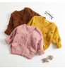 2021 Winter fall knitted baby girl cardigan sweater with pom pom