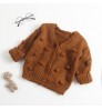 2021 Winter fall knitted baby girl cardigan sweater with pom pom