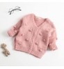 2021 Winter fall knitted baby girl cardigan sweater with pom pom
