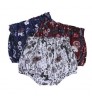 Vintage flower print girls organic kids baby underwear breathable