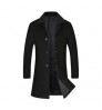 Men's Coat High Quality Men's Casual Trench Solid Color Casual Wool Coat Single-breasted Blend Jacket