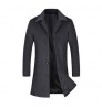 Men's Coat High Quality Men's Casual Trench Solid Color Casual Wool Coat Single-breasted Blend Jacket