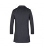 Men's Coat High Quality Men's Casual Trench Solid Color Casual Wool Coat Single-breasted Blend Jacket
