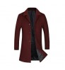 Men's Coat High Quality Men's Casual Trench Solid Color Casual Wool Coat Single-breasted Blend Jacket