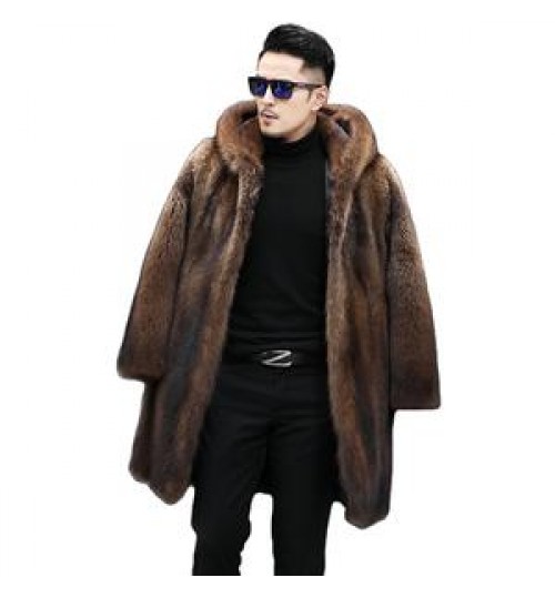Men l mink fur coat autumn spring winter casual fur clothes overcoat