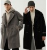 Men Overcoat Hot Selling Cheap Winter Turndown Collar Anti-Wrinkle Designs Faux Fur Overcoats For Men