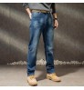 Jeans Jeans Straight Wholesale Custom Vintage Blue Washed Straight Jeans Men For Casual Fall Slim Denim