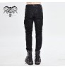 Pants PT115 Devil Fashion Leather Asymmetric Patchwork Rivets Punk Rock Men Trousers Latex Pants With Pocket