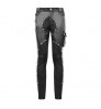 Pants PT115 Devil Fashion Leather Asymmetric Patchwork Rivets Punk Rock Men Trousers Latex Pants With Pocket