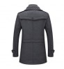 New Autumn Winter High Quality Solid Color Men's Wool-blended Overcoat Long Casual Double Collar Warm Coat For Men