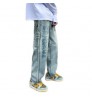 Men's Jeans Wholesale Price High Quality Men's Jeans Straight Tube Loose Wide Leg Pants Embroidery Design Goods Stock Men's Pants