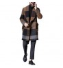 Gulidd Classic Men's Wool Overcoat Warm Winter Long Men's Wool Coat