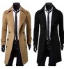 Custom Latest design high quality men's long woollen trench overcoat winter coat wool men coat with button