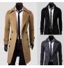Custom Latest design high quality men's long woollen trench overcoat winter coat wool men coat with button