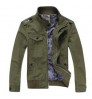 Fashion style men's slim fit washed cotton army green military casual jacket for men