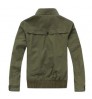 Fashion style men's slim fit washed cotton army green military casual jacket for men