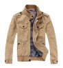 Fashion style men's slim fit washed cotton army green military casual jacket for men