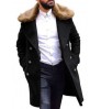Men's Custom Winter Trench Overcoat Removable Fur Collar Top Coat Double Breasted Business Long Coat